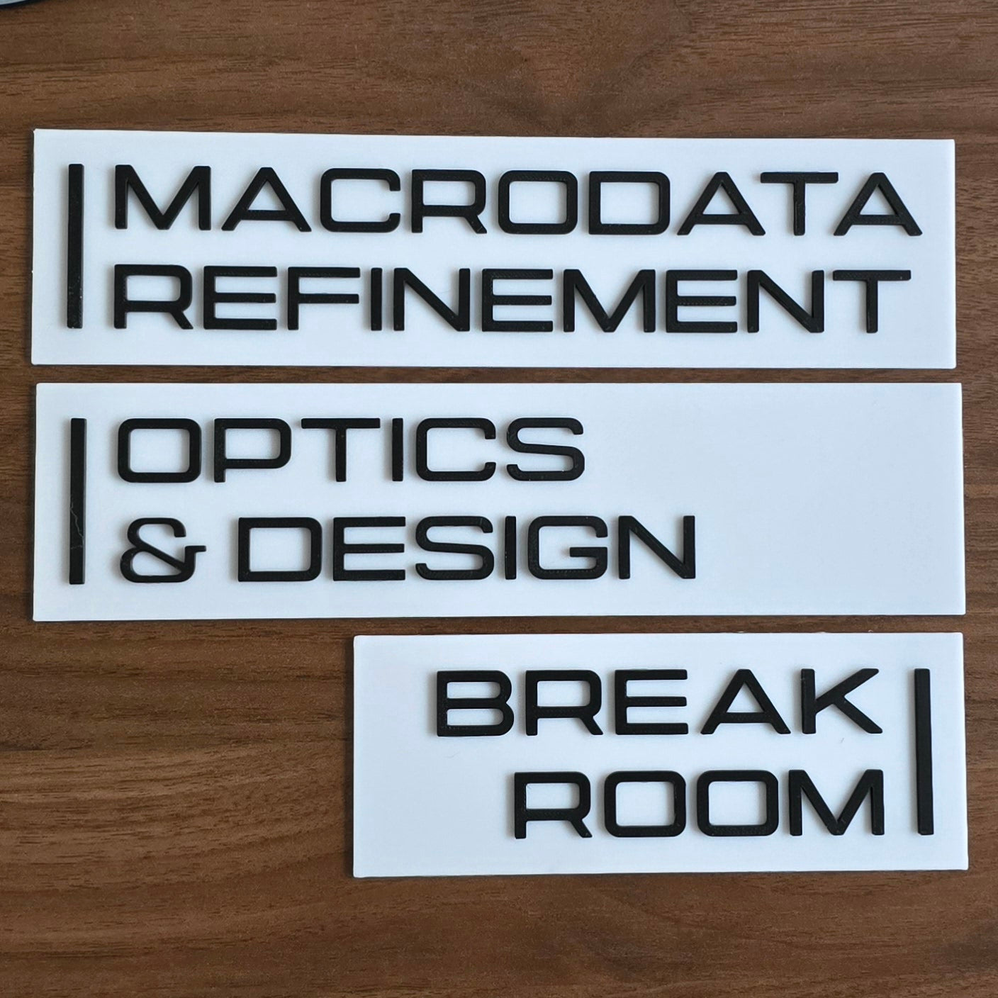 Macrodata Refinement / Optics & Design / Break Room Wall Signs