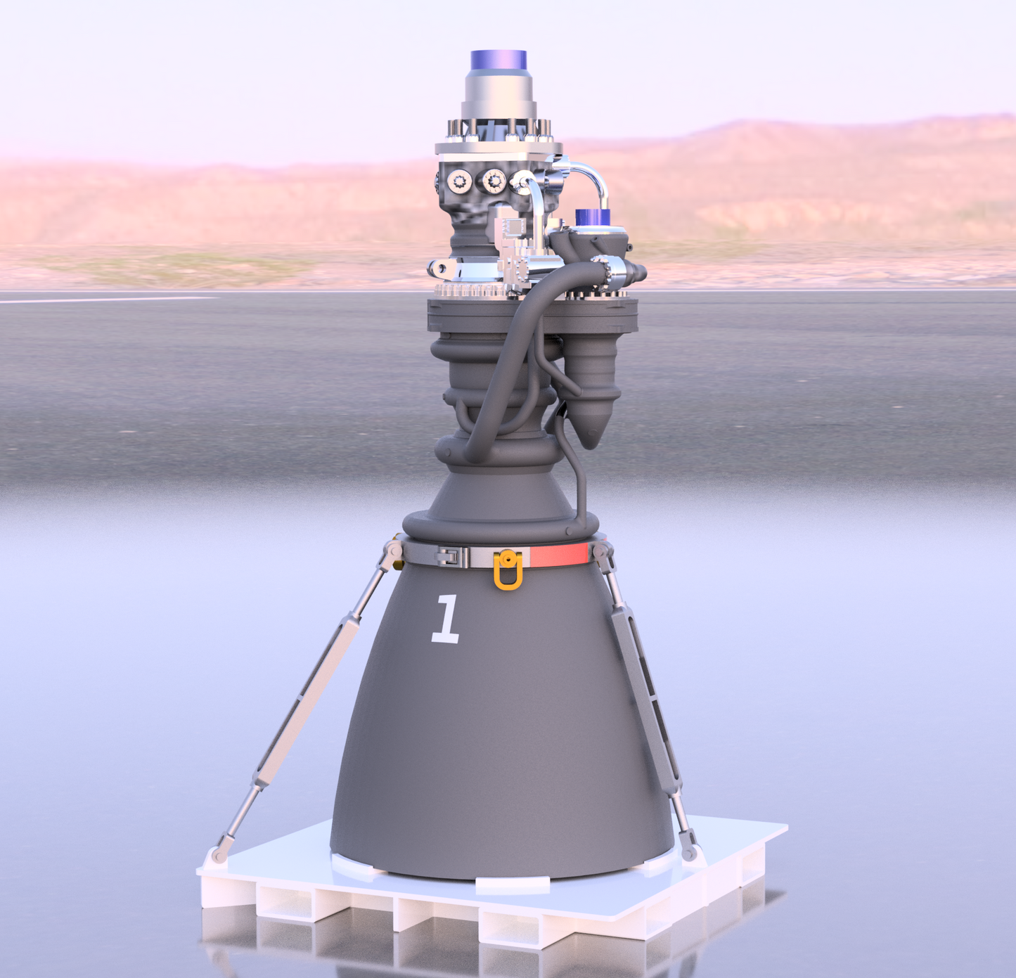 1:10 Scale SpaceX Raptor 3 Rocket Engine with Shipping Pallet