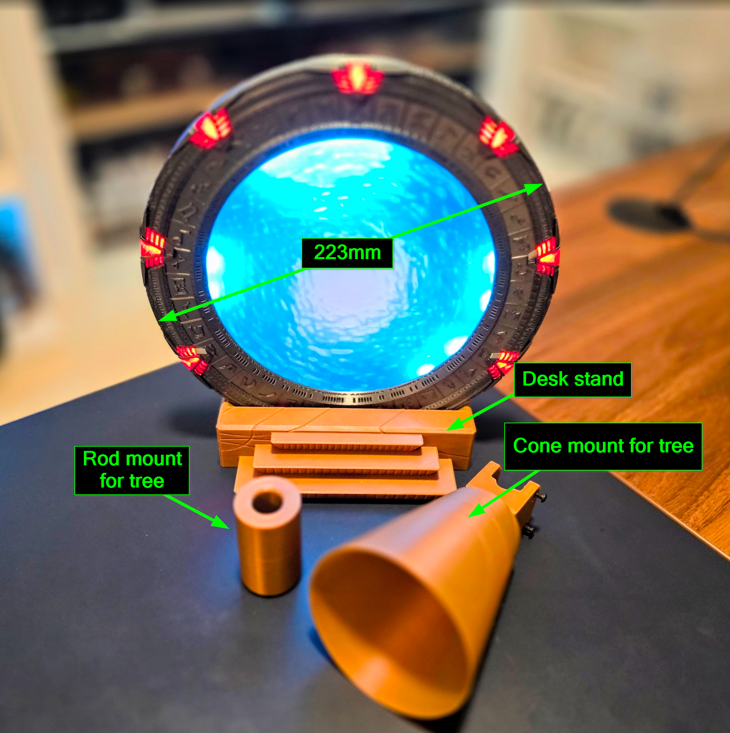 Stargate Holiday Tree Topper Ornament with Stand