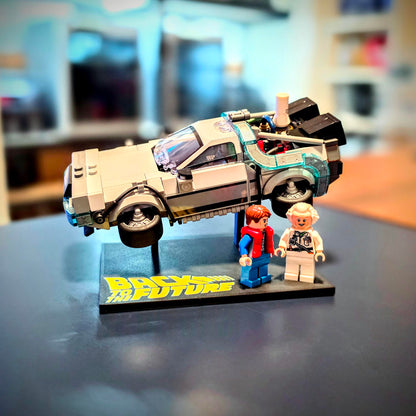 BTTF themed stand compatible with Speed Champions set 77256