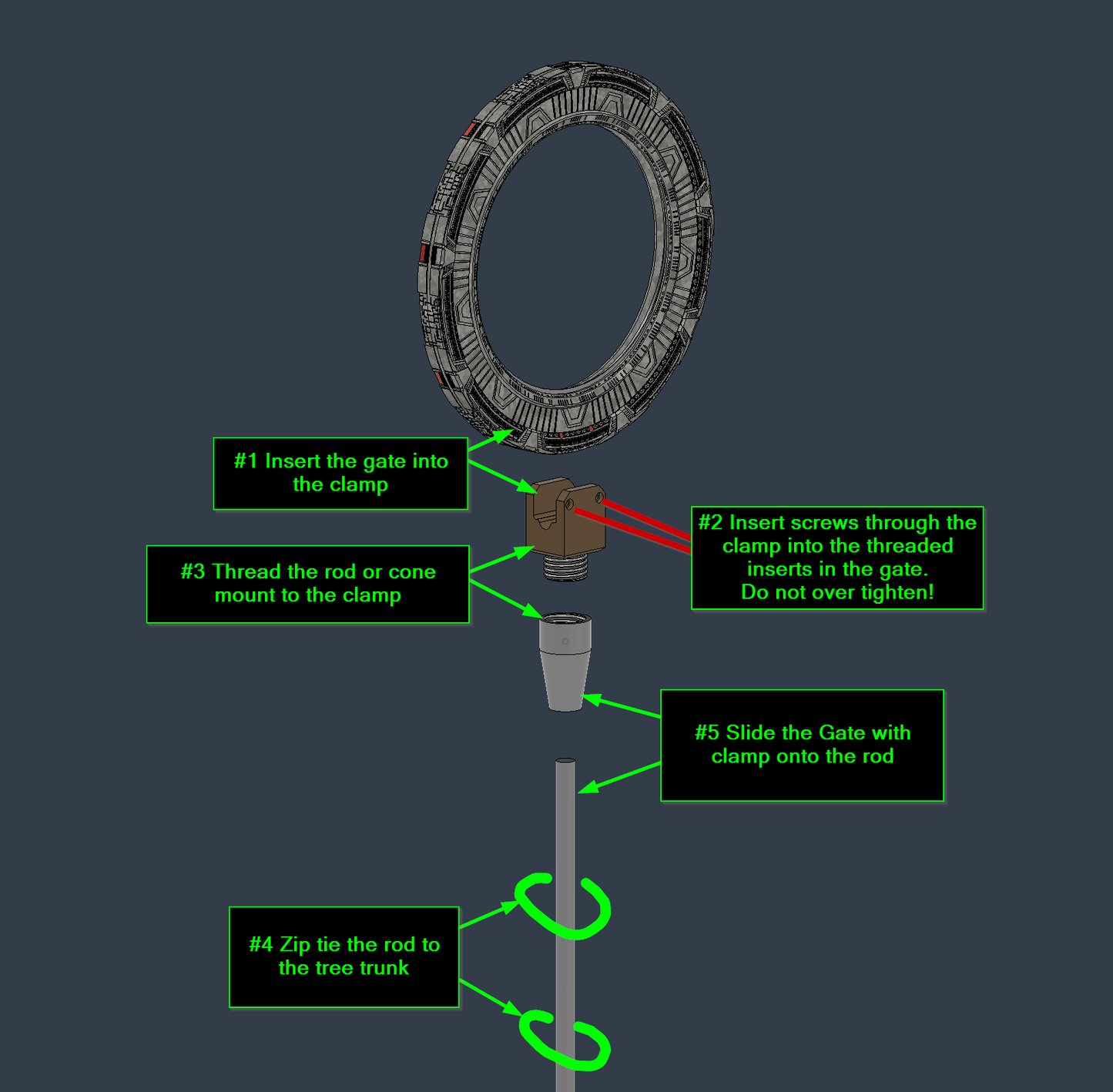 Stargate Holiday Tree Topper Ornament with Stand