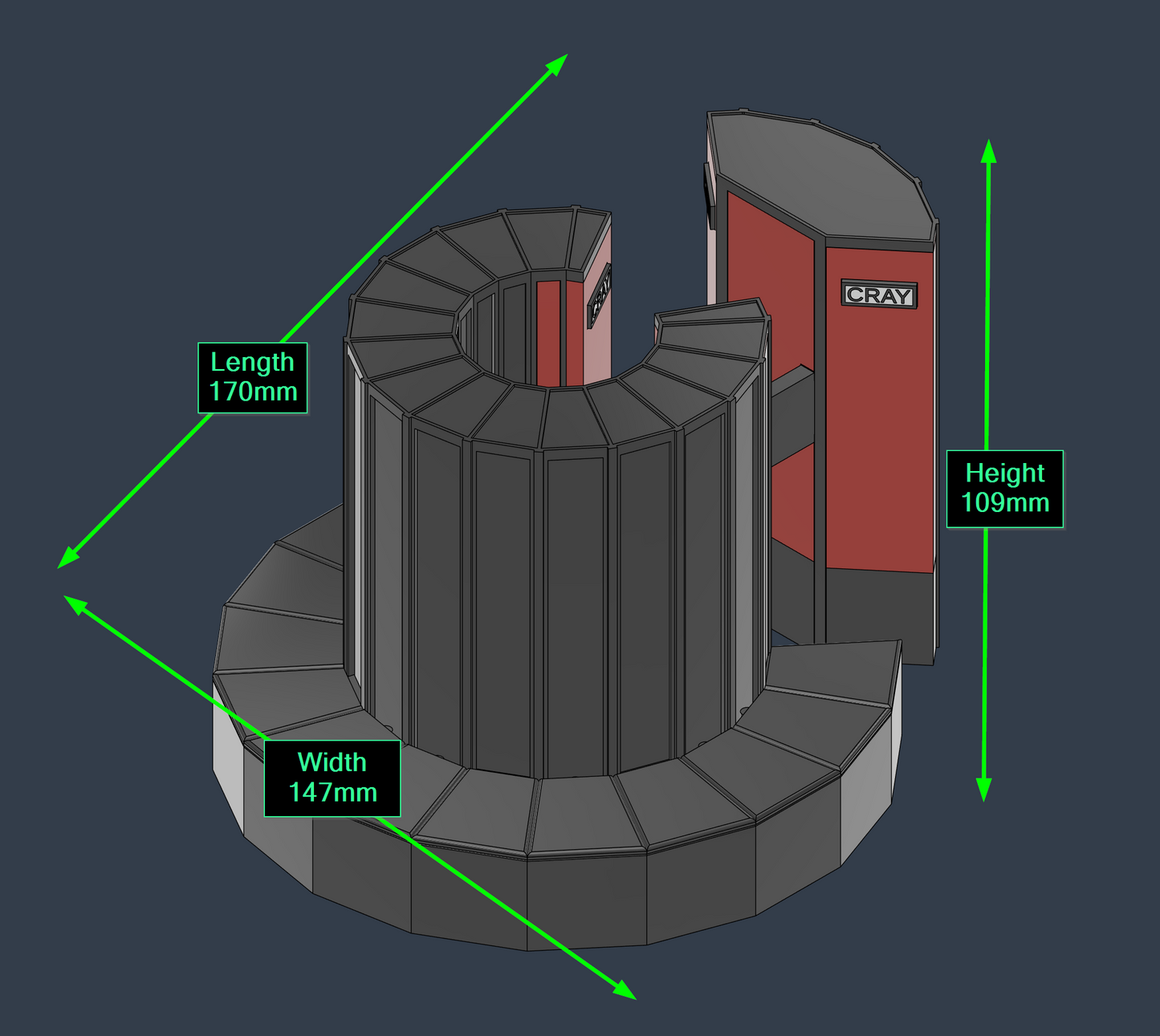 CRAY X-MP   1980s Supercomputer 1:18 Scale Replica