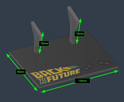 BTTF themed stand compatible with Speed Champions set 77256